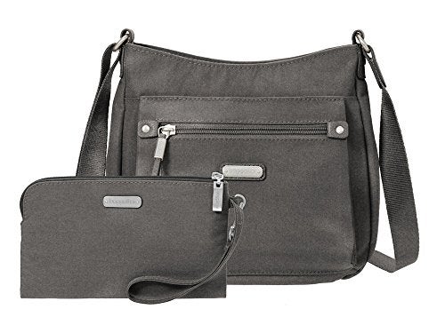Baggallini Womens Uptown Bagg With Rfid Phone Wristlet Handbags, Gray, One Size US - Image 4