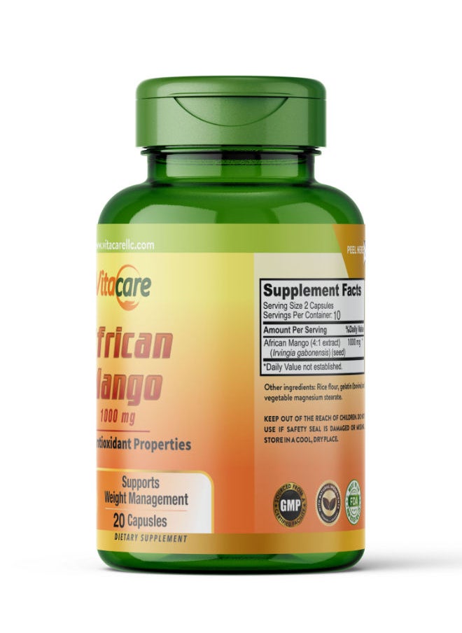 Vitacare - 20 Capsules African Mango 1000 mg - Image 1