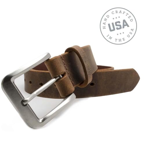 Nickel Smart Mt. Pisgah Titanium Brown Distressed Leather Belt - 38" - Image 4