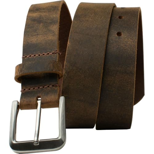 Nickel Smart Mt. Pisgah Titanium Brown Distressed Leather Belt - 38" - Image 1