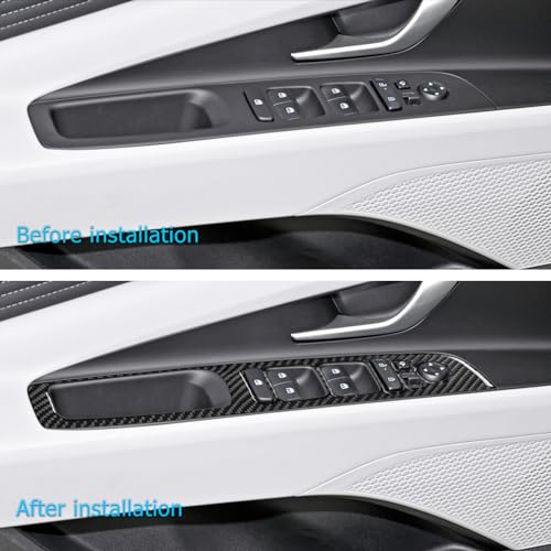 YAMUDA Compatible with 6 PCS Rising Window Panel Soft Carbon Fiber Decorative Accessories for Hyundai Elantra 2021 2022 2023 2024(Black) - Image 3