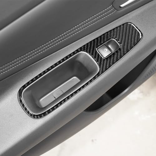 YAMUDA Compatible with 6 PCS Rising Window Panel Soft Carbon Fiber Decorative Accessories for Hyundai Elantra 2021 2022 2023 2024(Black) - Image 5