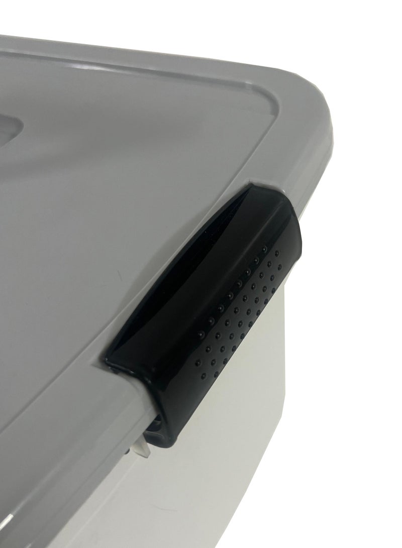 كونسيبت هوم صندوق تخزين متعدد الأغراض من البلاستيك الشفاف مع عجلات وغطاء قابل للقفل 15 لتر  شفافً /رمادي - Image 2