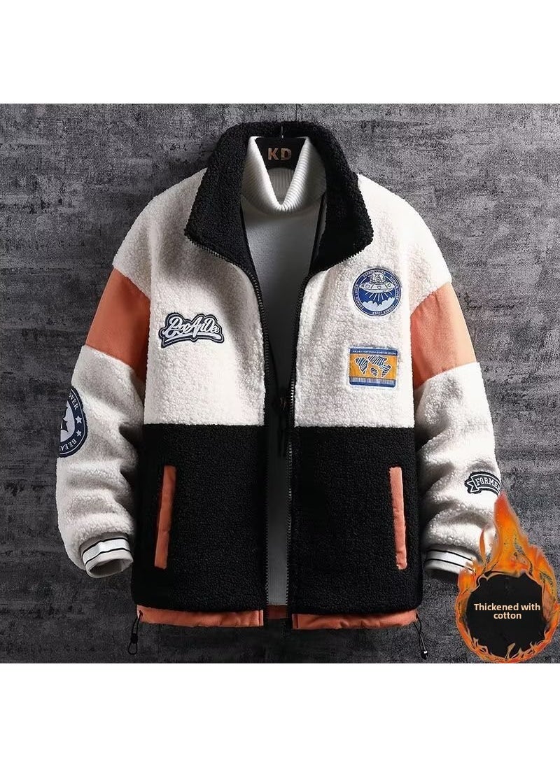 Generic - Winter Mens Sherpa Jacket Casual Korean Style Thickened Fleece Coat Blue - Image 1