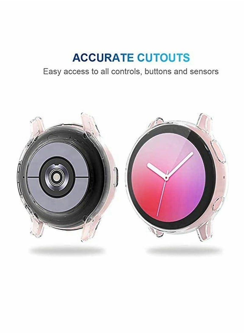 SYOSI Screen Protector Case For Samsung Galaxy Watch Active 2, Soft TPU Bumper Full Around Anti-Scratch Flexible Screen Protector Clear Cover 44 Mm ( 2 Pack )  - Image 4