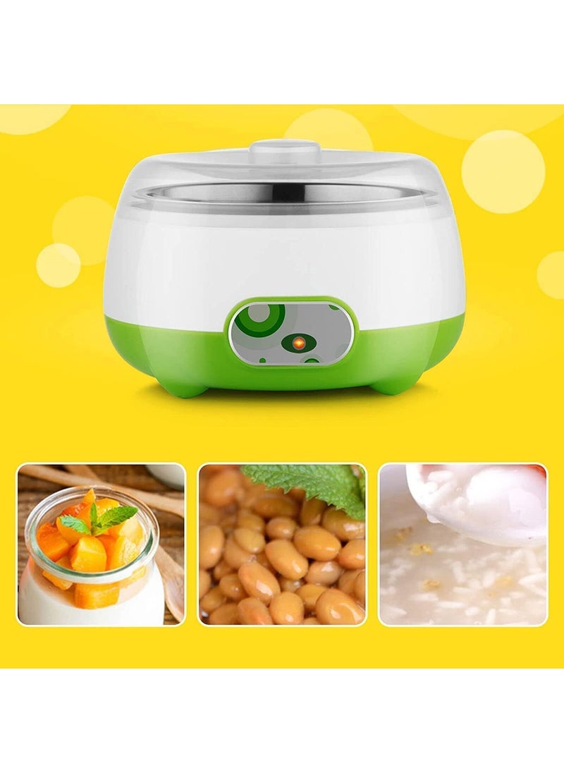SHOPELLA - SHOPELLA Yogurt Maker Machine 1 Liter Automatic DIY Yogurt Maker with Temperature Control Plastic and Stainless Steel Inner Container Home Kitchen Appliance Multicolor - Image 1