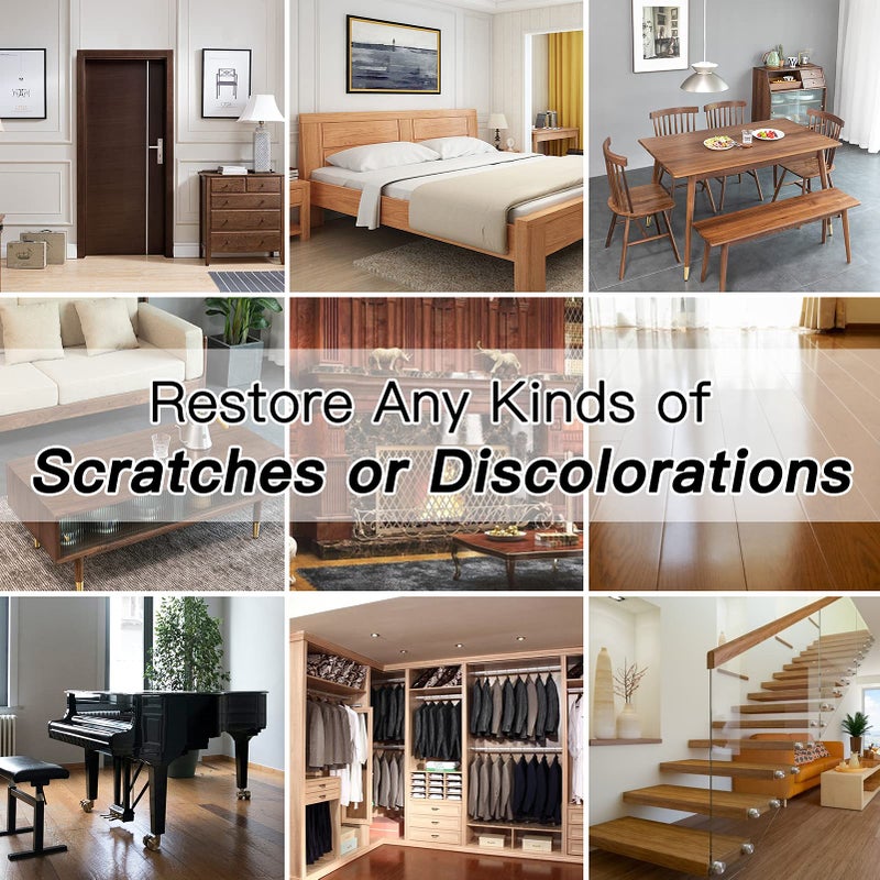 SEISSO Wood Furniture Repair Kit, 42 Pcs Wood Filler and Touch Up Markers with Wax Sticks, Vinyl Floor Repair Kit for Scratches, Cracks, Holes, Discoloration for Door, Stain, Floor, Table, Cabinet - Image 4