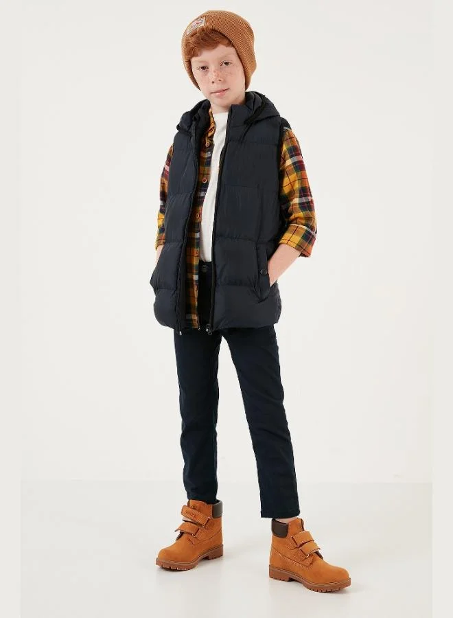 ليلا سترة منتفخة بغطاء رأس وسحاب وجيوب من ليلا للأطفال للجنسين