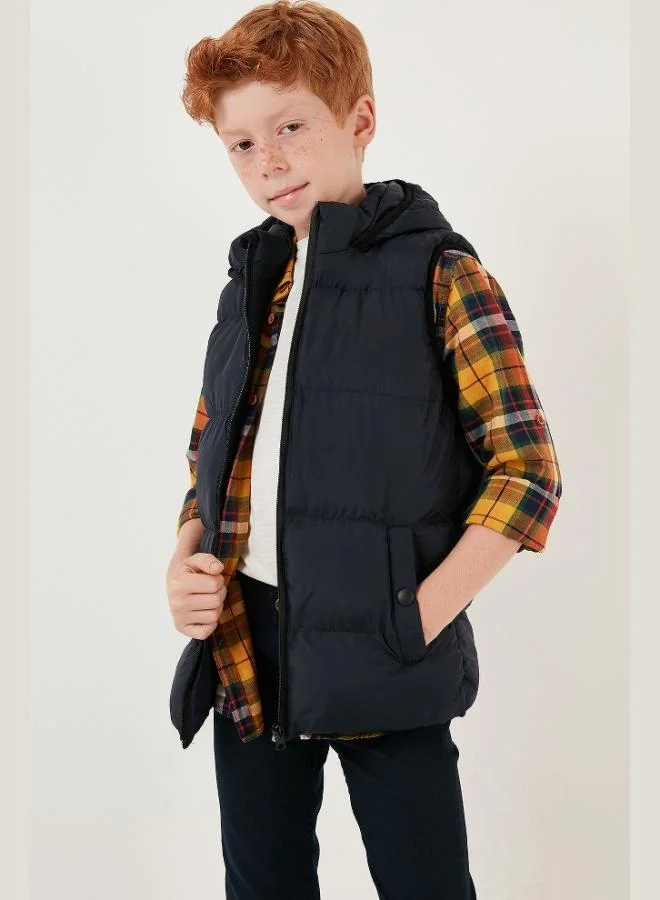 ليلا سترة منتفخة بغطاء رأس وسحاب وجيوب من ليلا للأطفال للجنسين