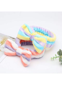 3 otters 3 otters Spa Headband, 8 Pack Spa Headband for Washing Face Bow Hair Band Fluffy Makeup Headbands, Soft Coral Fleece Head Wraps to Facial Clean, Shower Washing  - Image 5