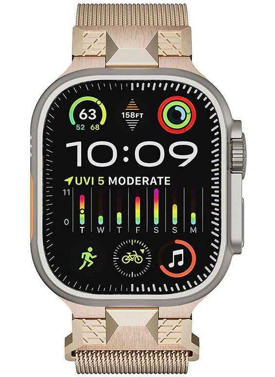 ZORE - Apple Watch Compatible Ultra 49MM KRD-107 Metal Mesh Strap-Starlight - Image 1