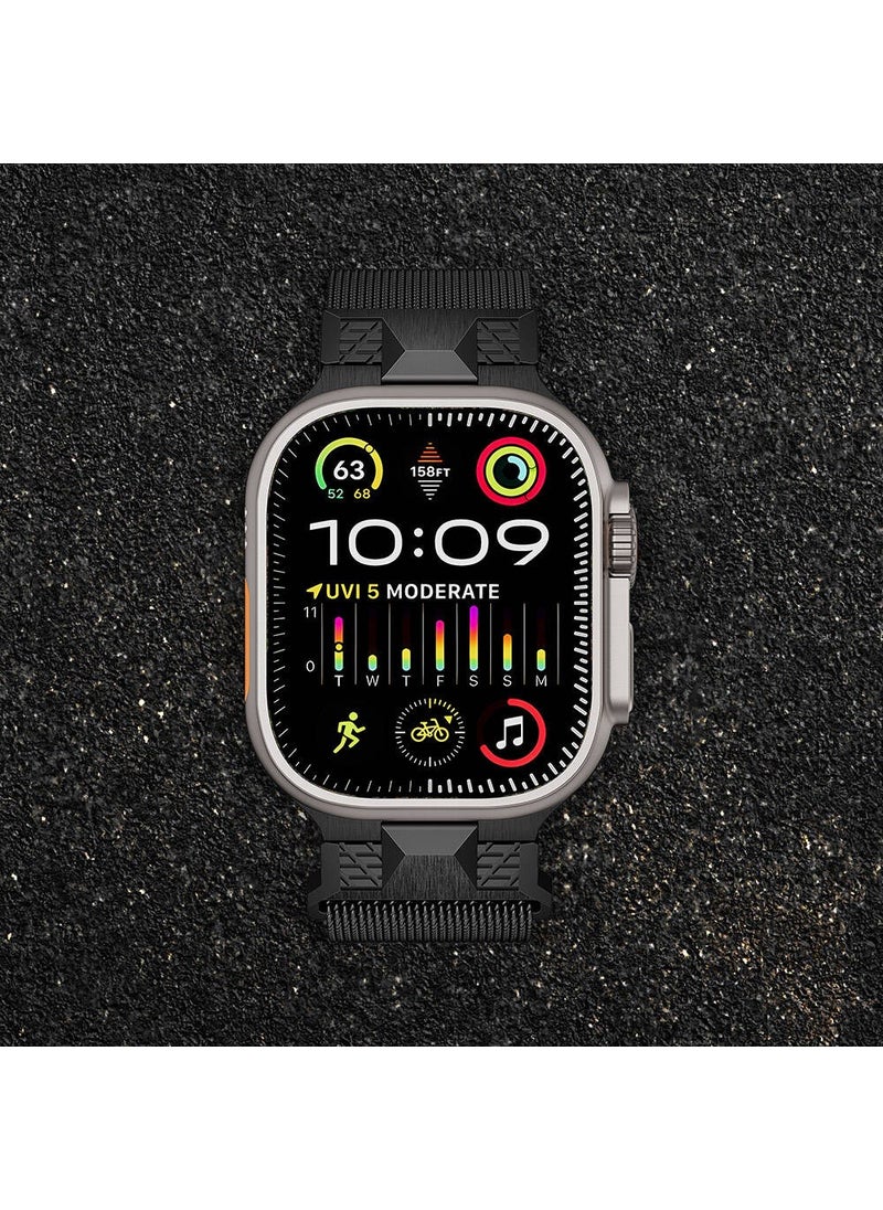 ZORE - Apple Watch Compatible Ultra 49MM KRD-107 Metal Mesh Strap-Starlight - Image 1