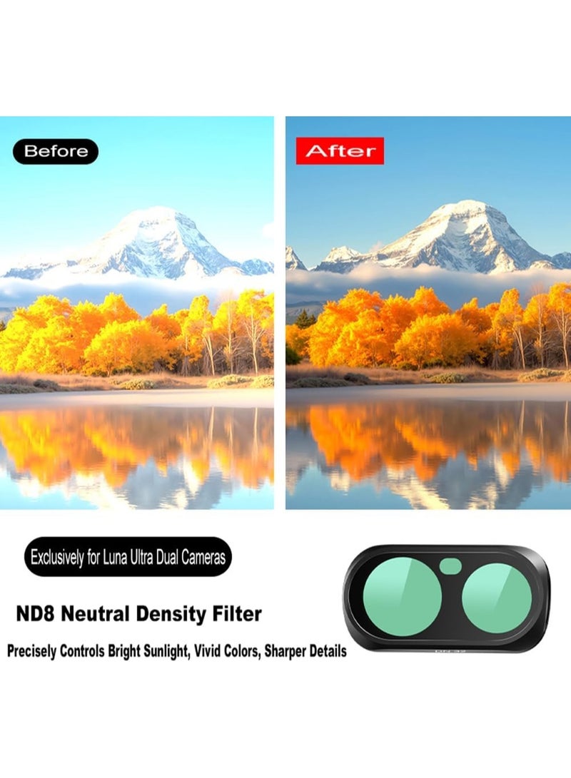 CYNOVA Magnetic Filter Kit Compatible with Insta360 Luna Ultra, 4 in 1 ND8 + ND32 + 1/4 Black Mist + CPL Polarizer for Pro Outdoor Creator Kit (4-in-1 For Outdoor Adventure Video Kit) - Image 4