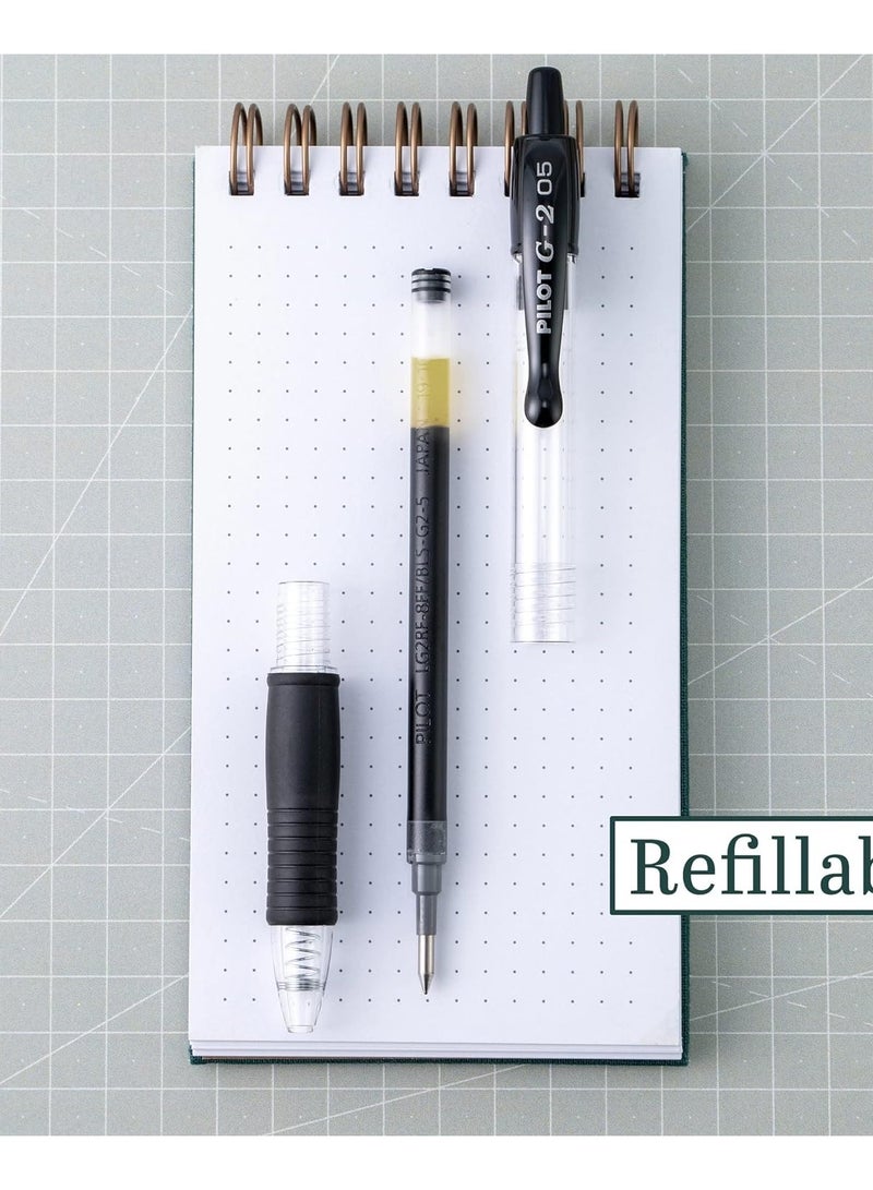 Pilot G2 Premium Gel Roller Pens Extra Fine Point 0.5 mm Pack of 8 Black - Image 2