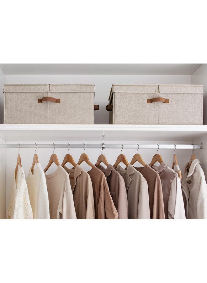 StorageWorks Extra Large Storage Bins with Lids, 55L Decorative Organizer with Divider Board, Fabric Boxes with Handles, Mixing of Brown & Beige, 2-Pack - Image 5