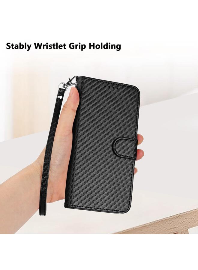 The Bros Case For Honor X5b / X5b Plus Global YX0070 Carbon Fiber Buckle Leather Phone Case with Lanyard - Image 5