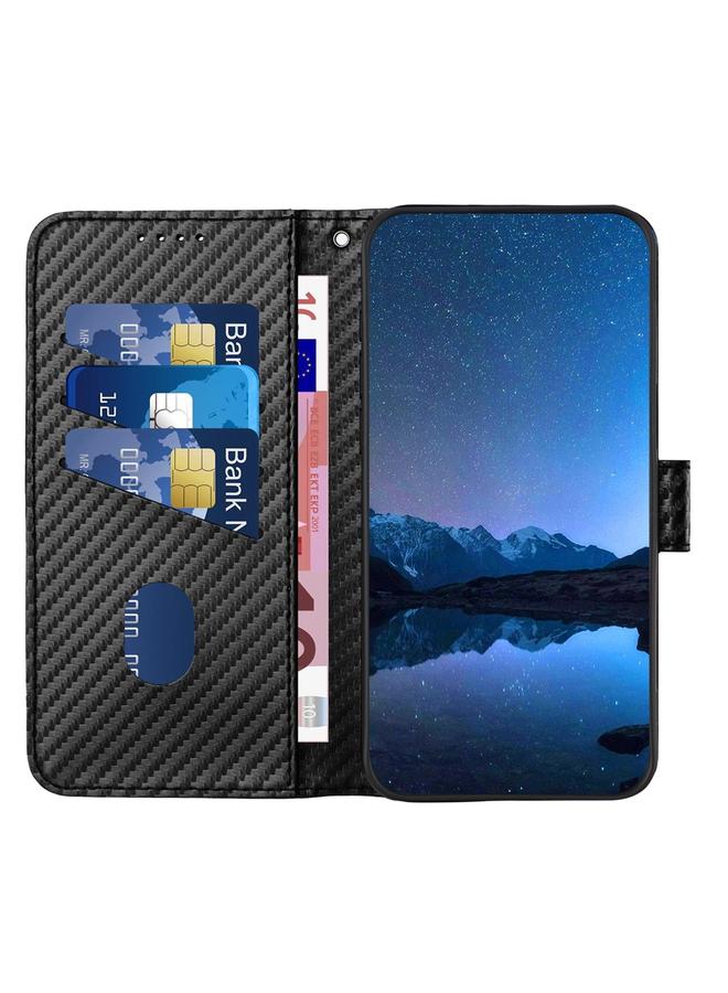 The Bros Case For Honor X5b / X5b Plus Global YX0070 Carbon Fiber Buckle Leather Phone Case with Lanyard - Image 3