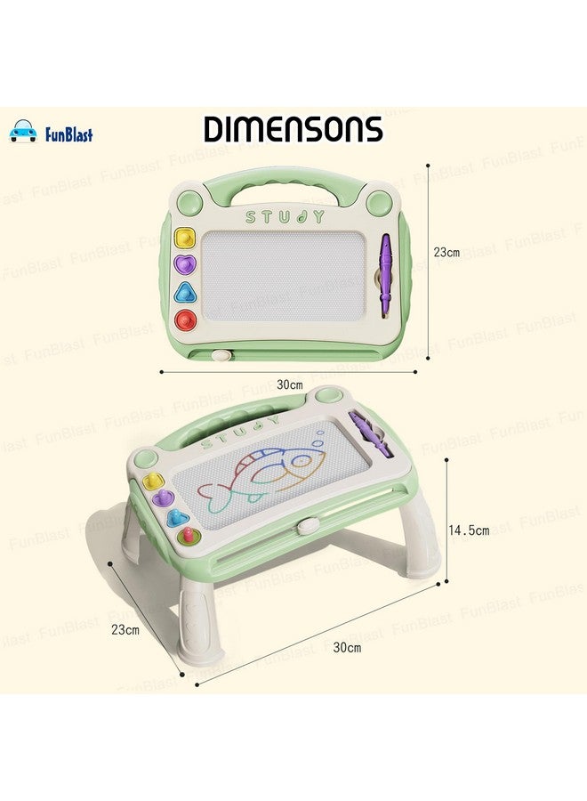 فنبلاست لوح مغناطيسي من فن بلاست ماجيك سليت للأطفال، لعبة تعليمية للأطفال مع رسومات وأشكال مغناطيسية، متعدد الألوان (أخضر) - Image 3