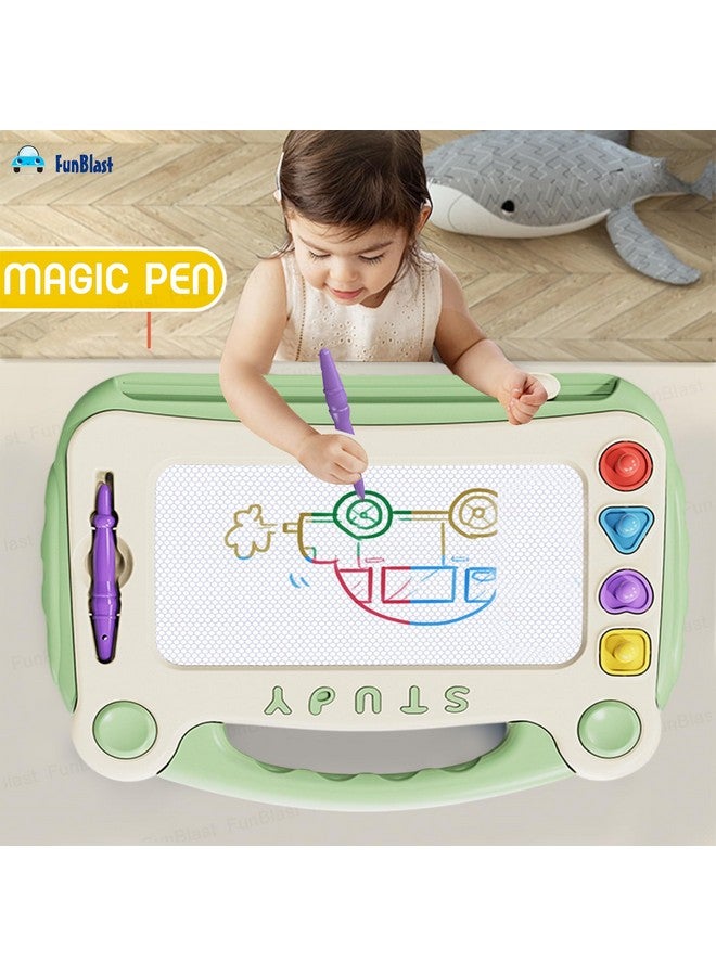 فنبلاست لوح مغناطيسي من فن بلاست ماجيك سليت للأطفال، لعبة تعليمية للأطفال مع رسومات وأشكال مغناطيسية، متعدد الألوان (أخضر) - Image 5