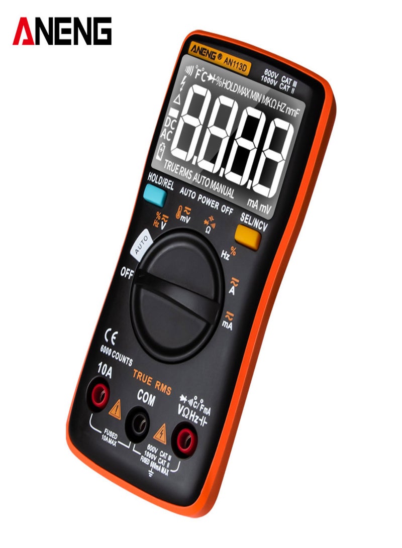 ANENG AN113D Digital Multimeter Electrical Meter 6000 Counts DC/AC Current Voltage Tester Meters True RMS Auto Ranging LCD Display Temperature Measurement - Image 2