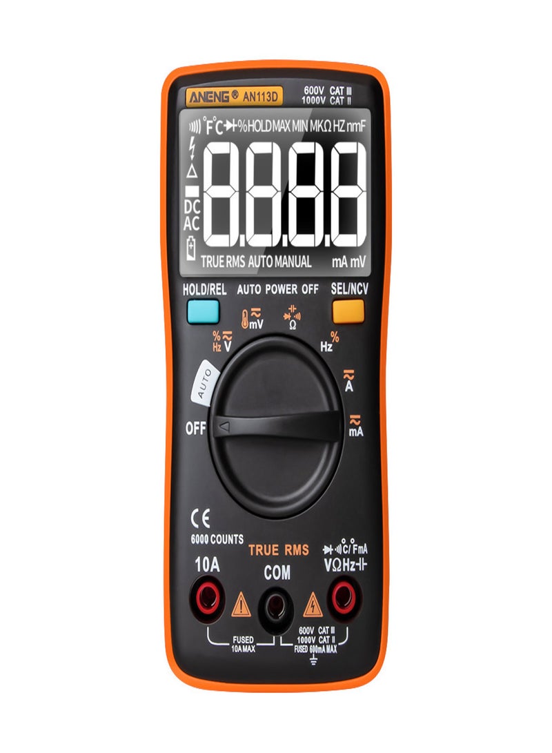 ANENG AN113D Digital Multimeter Electrical Meter 6000 Counts DC/AC Current Voltage Tester Meters True RMS Auto Ranging LCD Display Temperature Measurement - Image 4