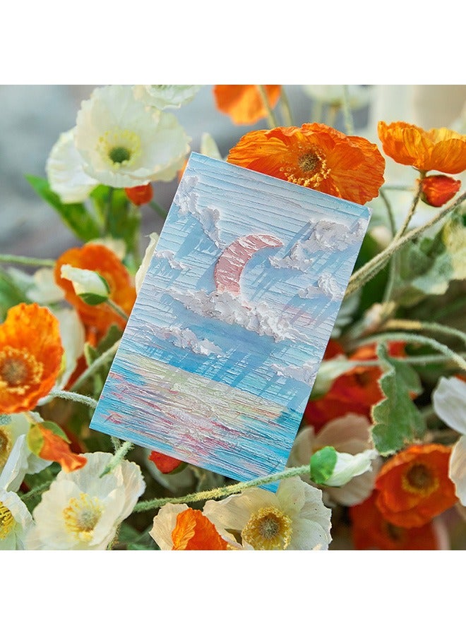 Oil Painting Postcards, 30 Pcs Mailing Postcard, Decorate Wall Collage Kit, 3D Oil Painting Design with Distinct Layers, Oil Painting Flowers Postcard Greeting Card for Dorm Bedroom Decor - Image 4