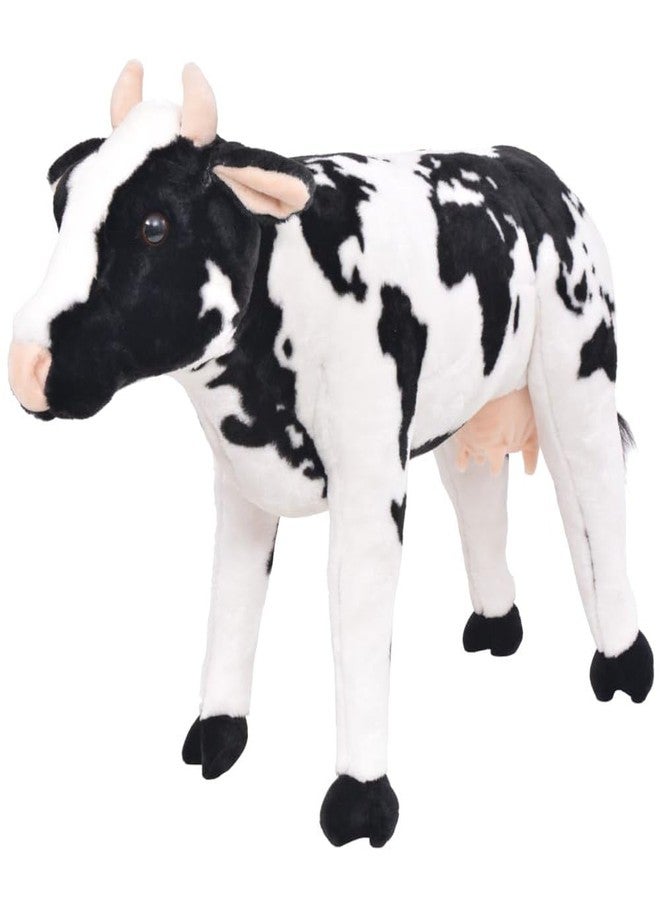 4AJ BAZAAR Standing Cow Soft Stuffed Plush Animal Toy for Kids Boys & Girls Birthday Gifts (Color: Black & White; Size: 76 cm - Image 1