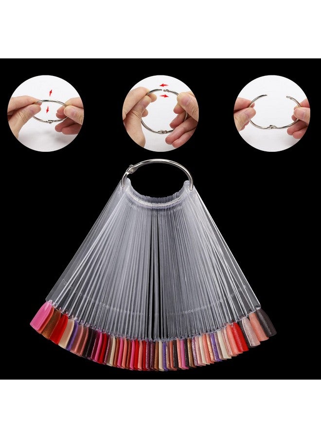 Tbestmax 300 Pcs Nail Swatch Sticks with Number Stickers for Color Display, Clear Square-shaped Nail Polish Sample Swatches with Ring - Image 3