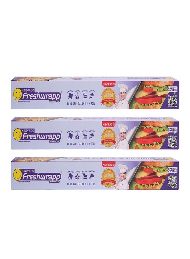HINDALCO Eco-Friendly Freshwrapp Aluminium Foil/Aluminium Foil Paper/foil Paper for Kitchen/Disposable/Food Parcel/Fresh Food/33 Gm and 50% Extra Free Inside_Silver-Combo Pack of 3 (3317003) - Image 1