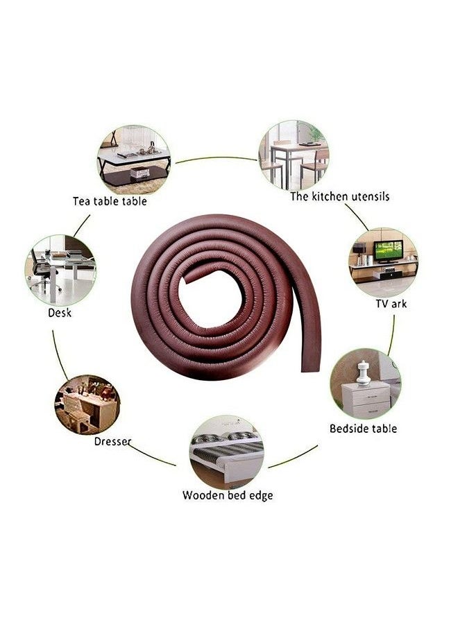The Little Lookers - Baby Proofing 2 Metre L Shaped Edge Guards Roll ; Child Safety Edge Protectors ; Safety Accessories With Adhesive Tape For Babies;Kids;Children (Brown Pack Of 1) - Image 1
