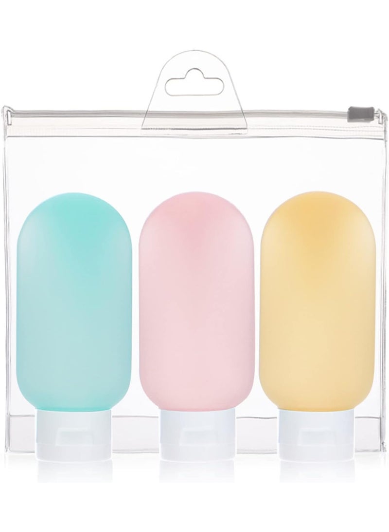 مجموعة من 3 زجاجات سفر ، زجاجات ضغط بلاستيكية صغيرة فارغة مانعة للتسرب-330 - Image 2