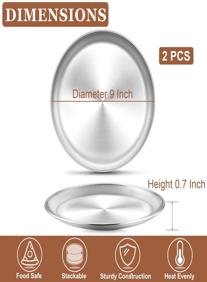 تيم فار طقم صواني بيتزا من تيم فار، مقاس 9 بوصات، قطعتان، صينية بيتزا صغيرة مقرمشة من الفولاذ المقاوم للصدأ، أطباق بيتزا دائرية للخبز والطهي في فرن التحميص، صحية ومتينة، سهلة التنظيف وآمنة للغسل في غسالة الأطباق - Image 2