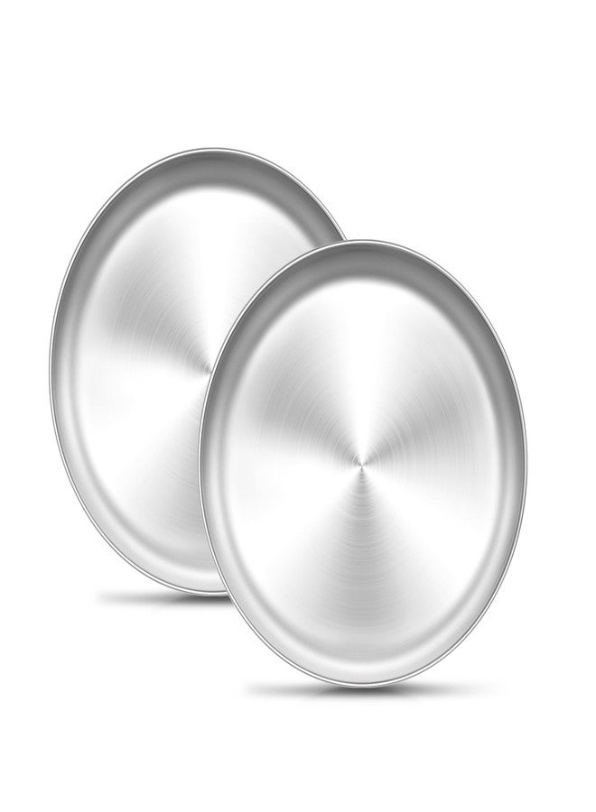 تيم فار طقم صواني بيتزا من تيم فار، مقاس 9 بوصات، قطعتان، صينية بيتزا صغيرة مقرمشة من الفولاذ المقاوم للصدأ، أطباق بيتزا دائرية للخبز والطهي في فرن التحميص، صحية ومتينة، سهلة التنظيف وآمنة للغسل في غسالة الأطباق - Image 1