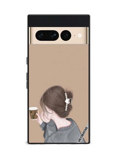 Protective Case Cover For Google Pixel 7 Pro Sipping Design Multicolour