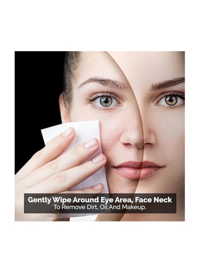 Facial cleansing wipes for eyes and lips