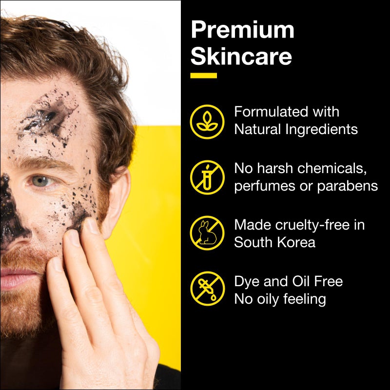 LUMIN لومين - مقشر الفحم للتخلص العميق للرجال - منظف وجه للرجال، مقشر قبل الحلاقة، مقشر وجه بالفحم ينعش ويجدد البشرة، مناسب لجميع أنواع البشرة، 30 مل، عبوة واحدة - Image 3