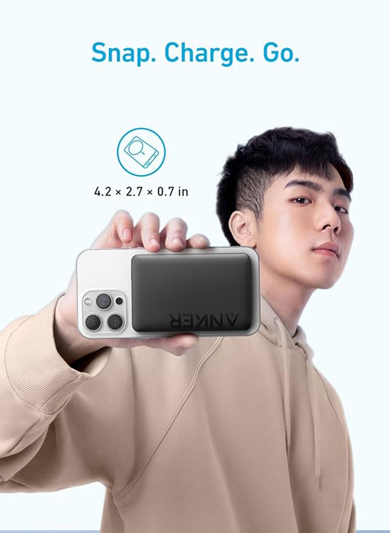 Anker Magnetic Power Bank 10,000mAh, Wireless Portable Charger, 20W Fast Charging Battery Pack with USB-C, Magsafe-Compatible with Magsafe,iPhone 16/16 Plus/16 Pro/16 Pro Max, iPhone 15/14/13 Series - Image 2
