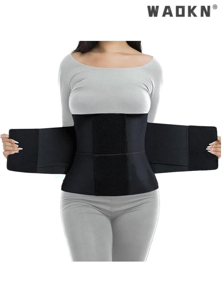 WAOKN Waist Trainer Belt, 1 Pcs Latex Waist Trainer, Corset Zipper Trimmer Belt Waist Trainers for Women & Men, Waist Cincher, Corset, Belts, Ab Belt, Tummy Control Body Shaper with Wrap, Large Size