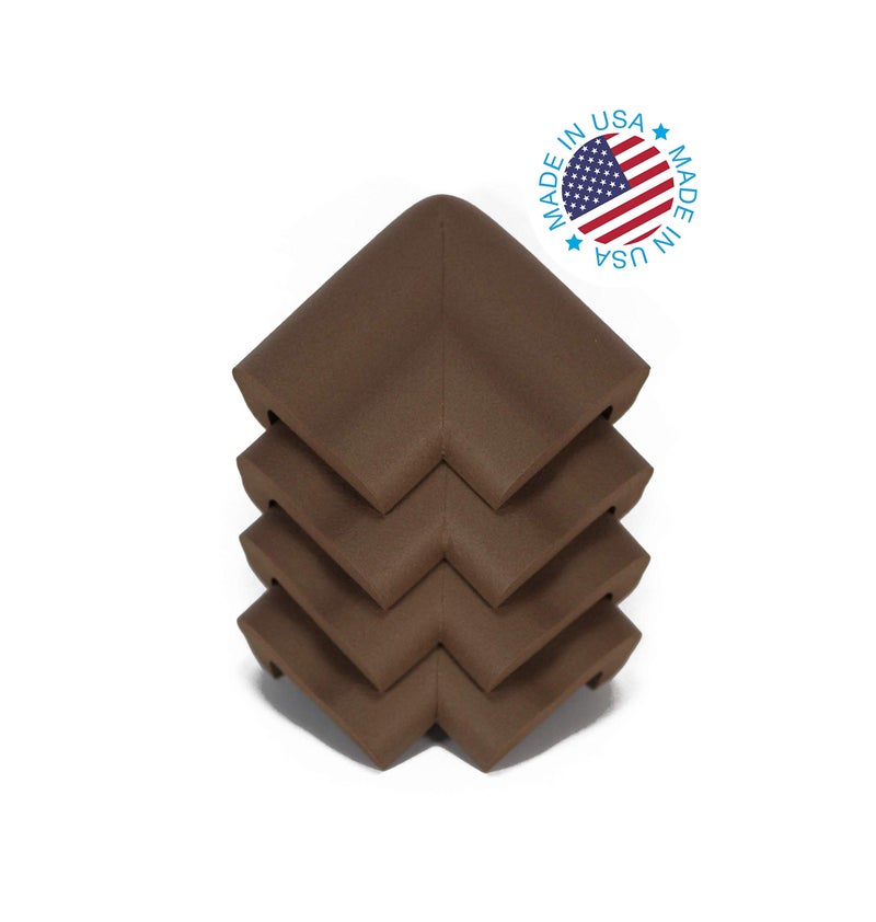 KidKusion Jumbo Corner Cushion | Made in USA | Brown | 4 Pack | Furniture and Corner Protector - Image 2