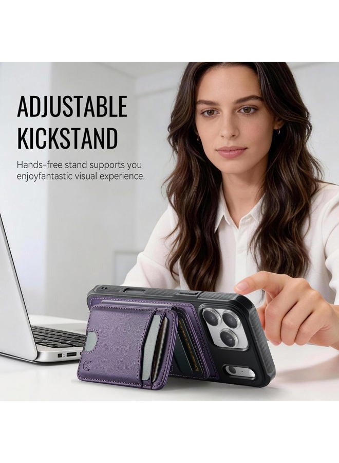 Usroom for iPhone 17 Pro Max Case Wallet Compatible with Magsafe, RFID Blocking Magnetic Card Holder 2 in 1 Detachable Kickstand Shockproof Phone Case for iPhone 17 Pro Max 6.9" Purple - Image 5