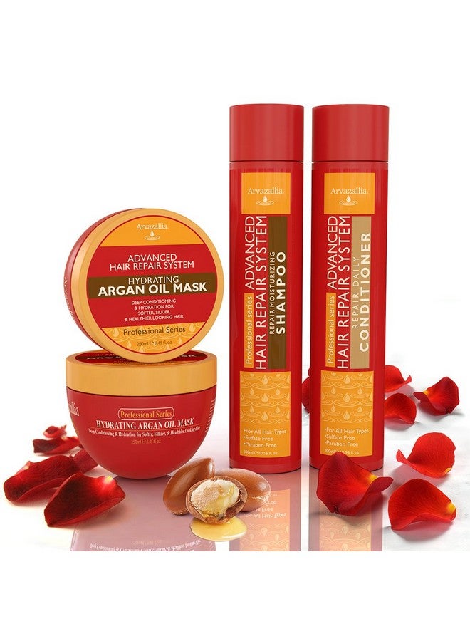 Arvazallia Advanced Hair Repair Shampoo, Conditioner and Deep Conditioner Mask System Set for Dry or Damaged Hair with Argan and Macadamia Oil by Arvazallia - Sulfate Free - Image 2