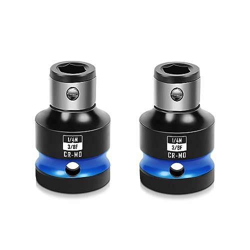 BLACKROBOT 2PCS Impact Bit Holders 3/8 Inch Square Drive to 1/4 Inch Hex Socket Adapter for Impact Wrench - Image 1