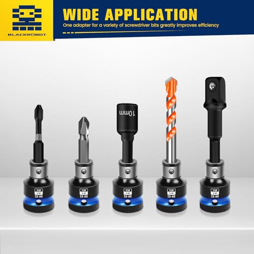 BLACKROBOT 2PCS Impact Bit Holders 3/8 Inch Square Drive to 1/4 Inch Hex Socket Adapter for Impact Wrench - Image 3