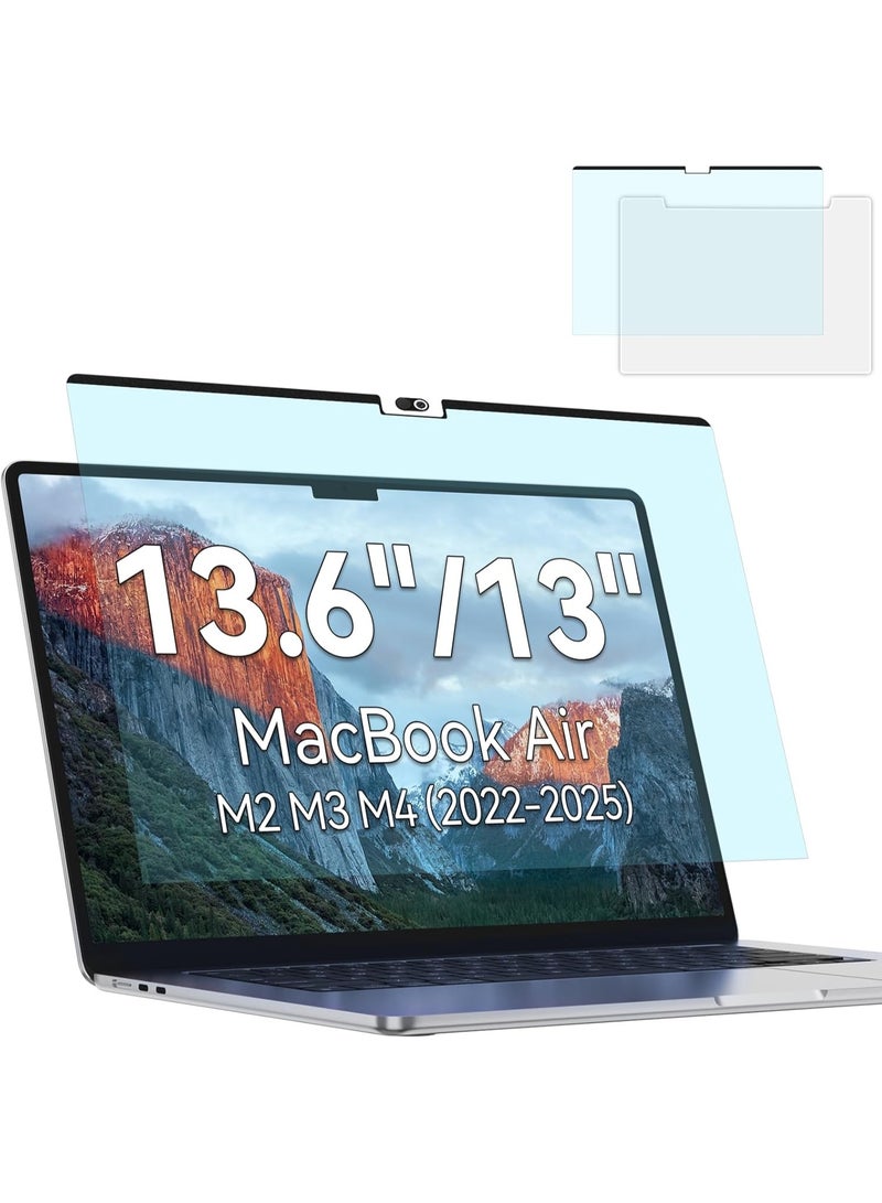 كيلا واقي شاشة مغناطيسي مضاد للضوء الأزرق لجهاز ماك بوك اير 13.6/13 بوصة (2022-2025، M2، M3، M4)، غشاء كمبيوتر ماك 13.6 بوصة قابل للإزالة، واقي شاشة كمبيوتر محمول لحماية العين من الوهج - Image 1