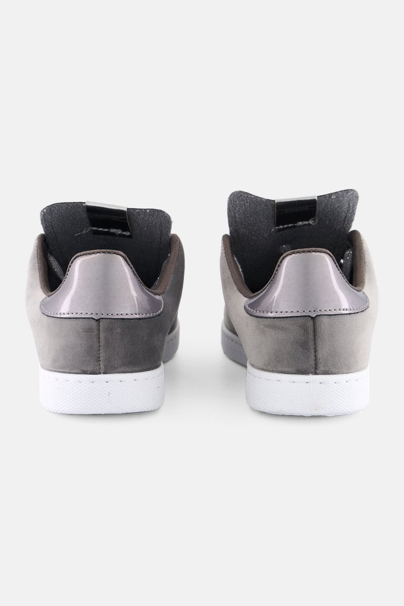 Victoria Women Suede Lace Up Tennis Shoes, Grey - Image 2