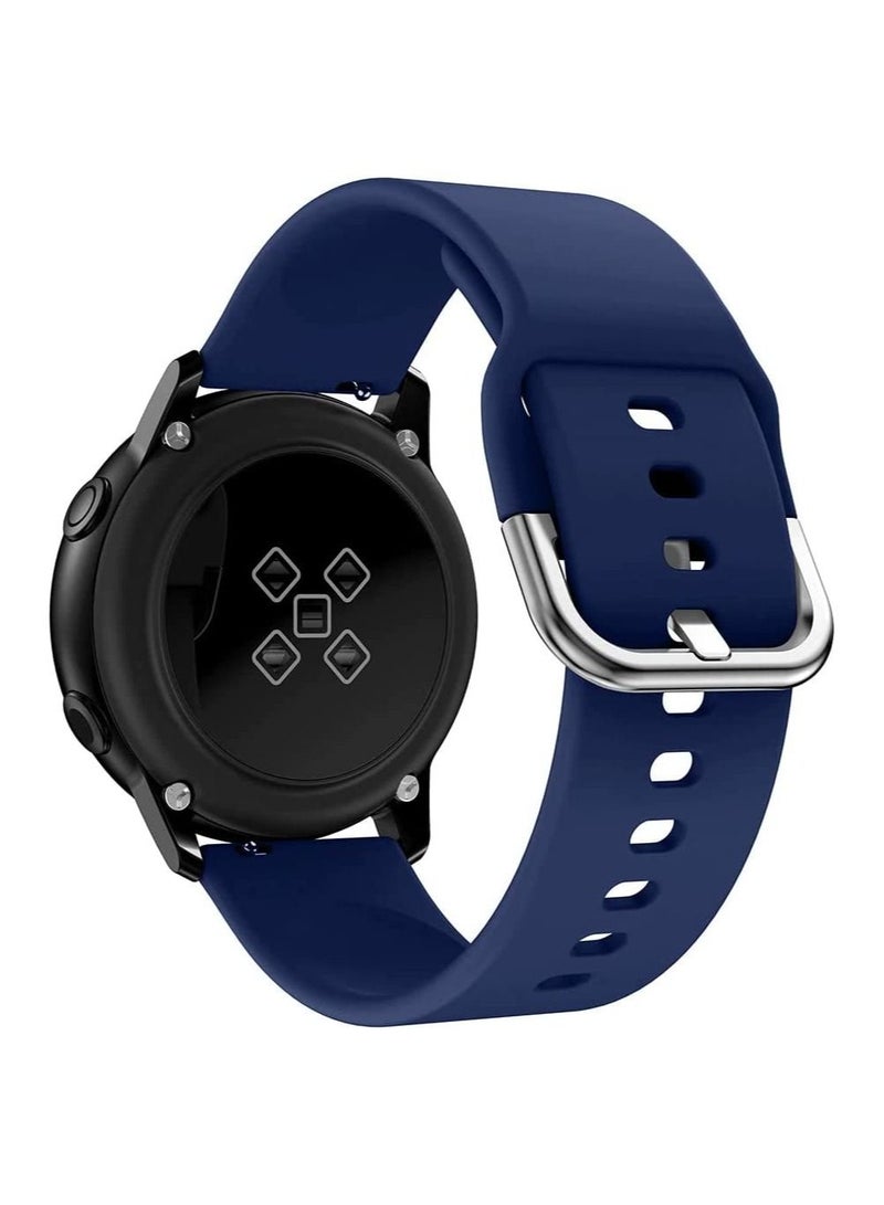 حزام شريط السيليكون 20 مم لسامسونج جالاكسي ساعة 4 40 مم 44 مم/مشاهدة 4 الكلاسيكية 42 مم 46 مم/تروس سبورت/نشط 2 40mm 44mm/amazfit gtr 42mm/gts 2/huawei gt2 42mm/honor magic watch 2 42mm (الأزرق) - Image 3