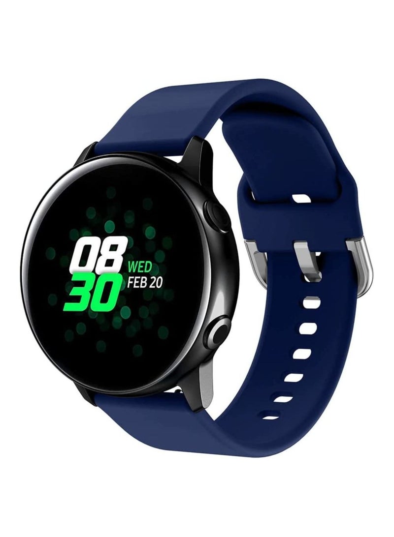 حزام شريط السيليكون 20 مم لسامسونج جالاكسي ساعة 4 40 مم 44 مم/مشاهدة 4 الكلاسيكية 42 مم 46 مم/تروس سبورت/نشط 2 40mm 44mm/amazfit gtr 42mm/gts 2/huawei gt2 42mm/honor magic watch 2 42mm (الأزرق) - Image 4