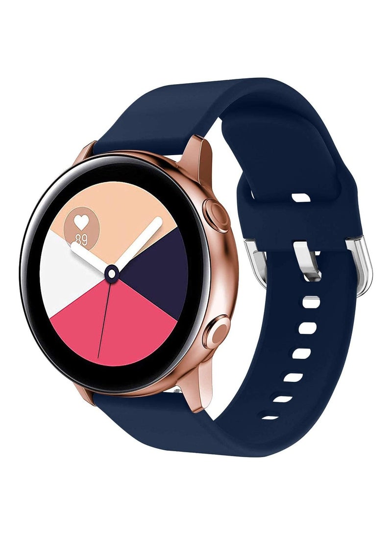 حزام شريط السيليكون 20 مم لسامسونج جالاكسي ساعة 4 40 مم 44 مم/مشاهدة 4 الكلاسيكية 42 مم 46 مم/تروس سبورت/نشط 2 40mm 44mm/amazfit gtr 42mm/gts 2/huawei gt2 42mm/honor magic watch 2 42mm (الأزرق) - Image 1