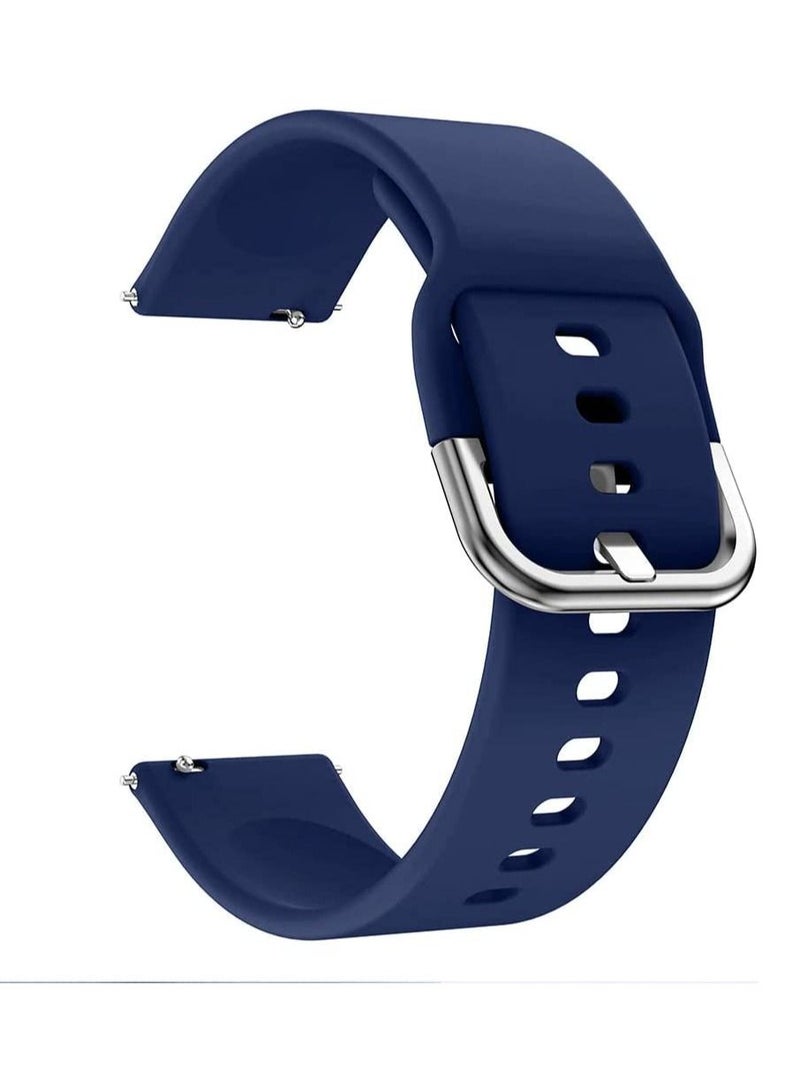 حزام شريط السيليكون 20 مم لسامسونج جالاكسي ساعة 4 40 مم 44 مم/مشاهدة 4 الكلاسيكية 42 مم 46 مم/تروس سبورت/نشط 2 40mm 44mm/amazfit gtr 42mm/gts 2/huawei gt2 42mm/honor magic watch 2 42mm (الأزرق) - Image 2