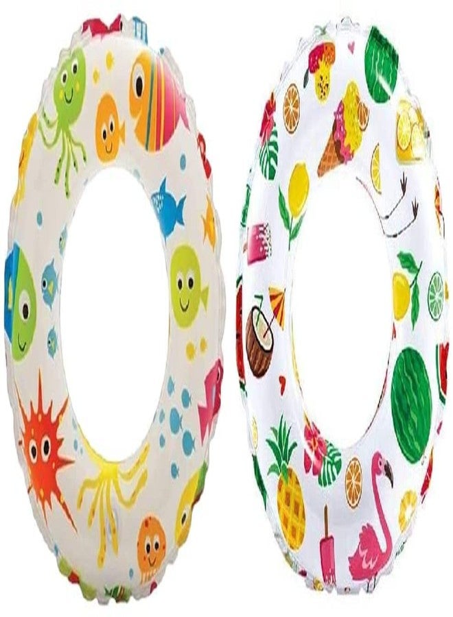 Ravizaa Pool Party Swimming Ring Swim Tube for Kids Swimming Leering Ring for Girls and Boys Swimming Tube Inflatable Swim Ring(6-12 Year)(Size - 24''inchPcs 1)(Size-20 InchPcs 1) Total Pcs 2 - Image 1